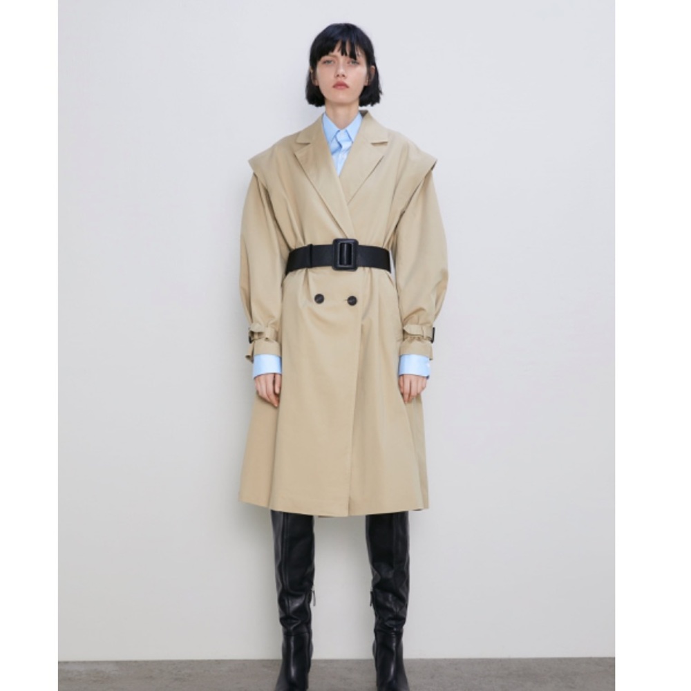 NWT Zara Belted Double Breasted Trench